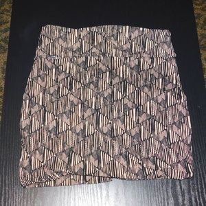 Tan & Black Mini Skirt